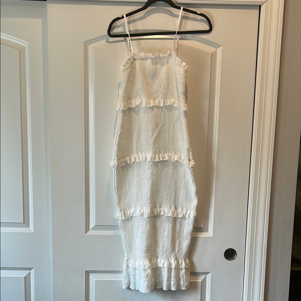 SHEIN White Spaghetti Strap Sleeveless Midi Sundress